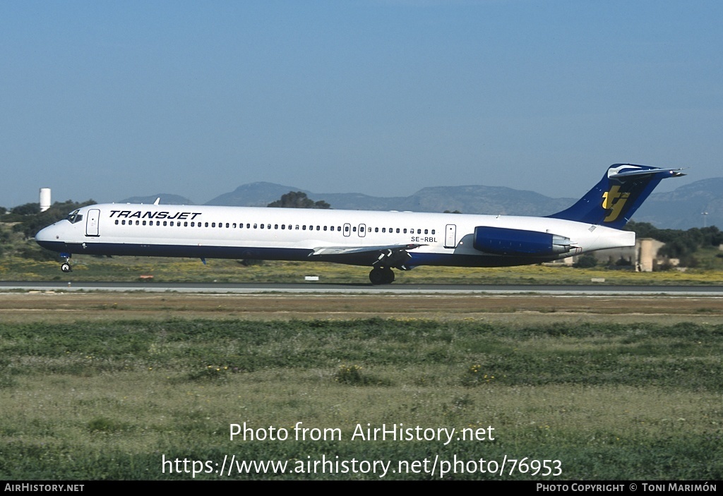 Aircraft Photo of SE-RBL | McDonnell Douglas MD-83 (DC-9-83) | Transjet Airways | AirHistory.net #76953