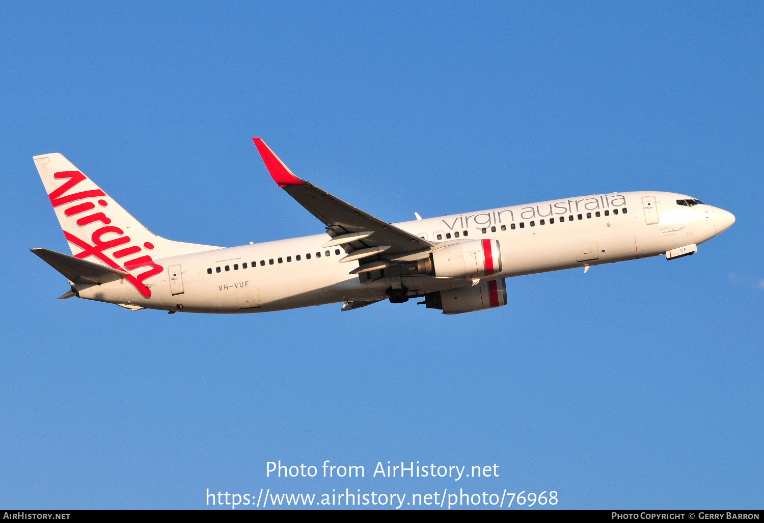 Aircraft Photo of VH-VUF | Boeing 737-8FE | Virgin Australia Airlines | AirHistory.net #76968