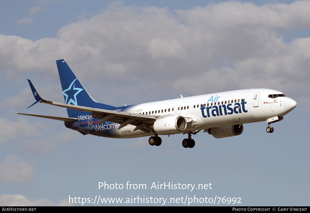 Aircraft Photo of C-GTQG | Boeing 737-8Q8 | Air Transat | AirHistory.net #76992