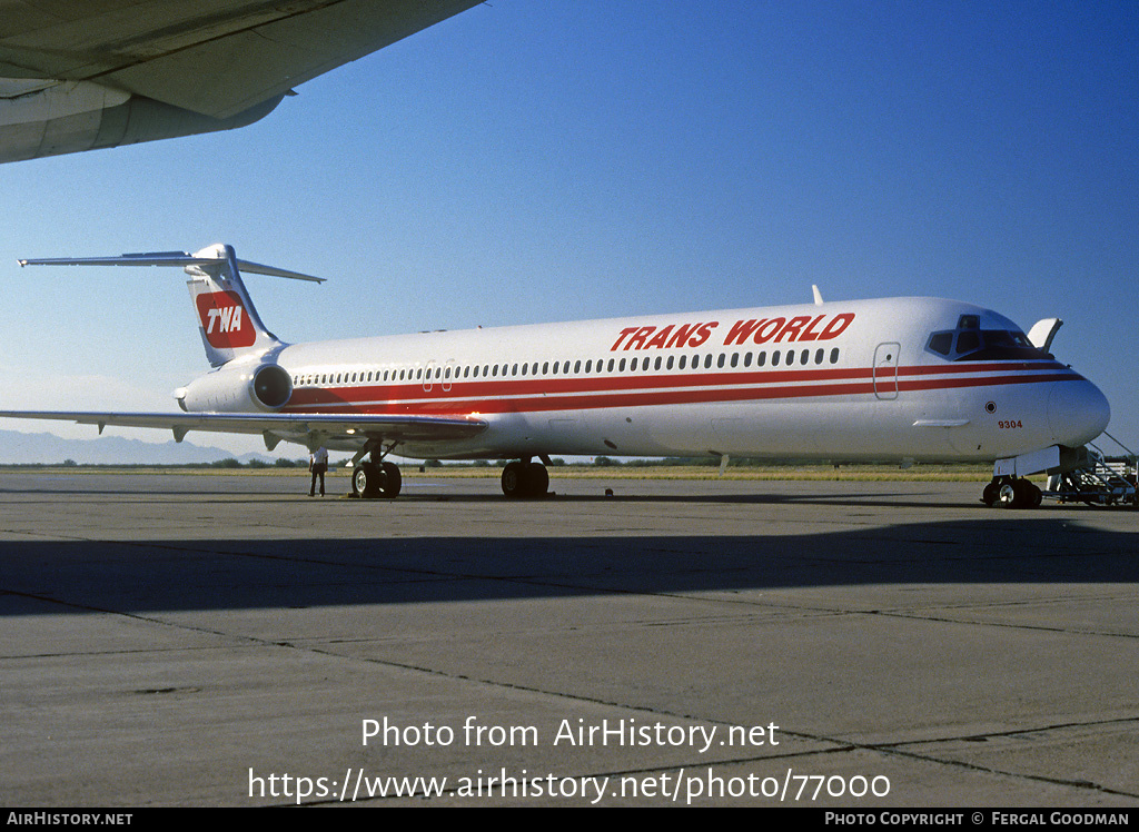 Aircraft Photo of N9304C | McDonnell Douglas MD-83 (DC-9-83) | Trans World Airlines - TWA | AirHistory.net #77000