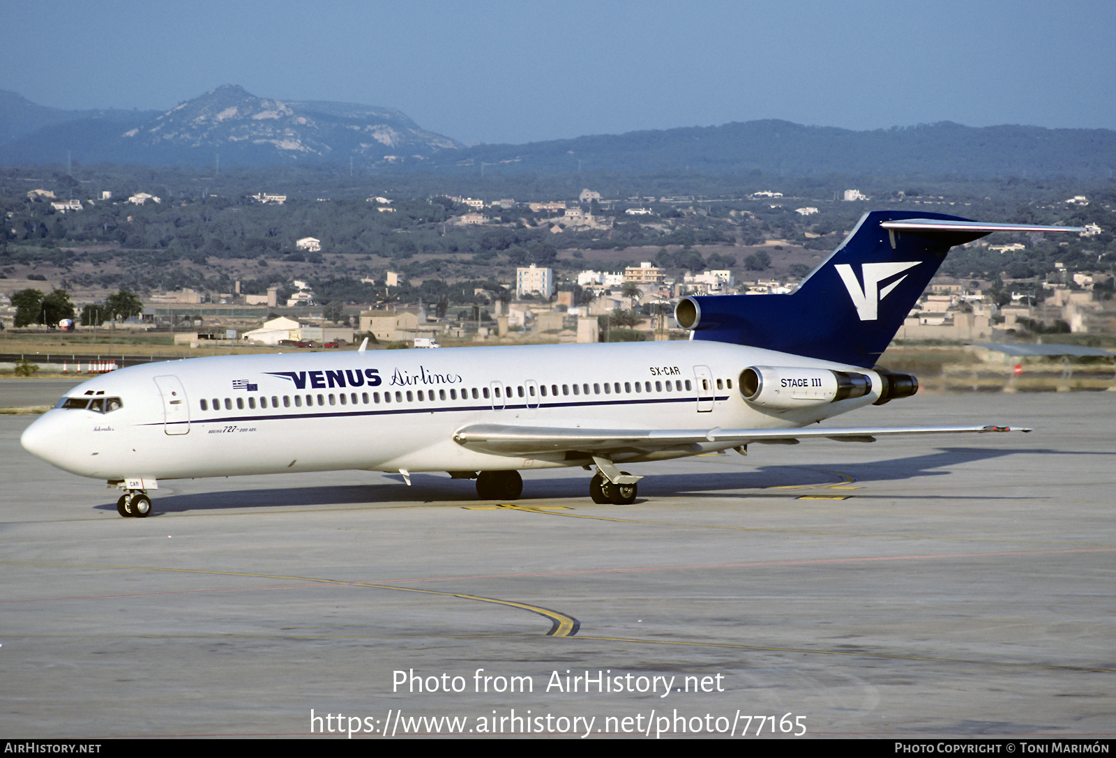 Aircraft Photo of SX-CAR | Boeing 727-2K5/Adv | Venus Airlines | AirHistory.net #77165