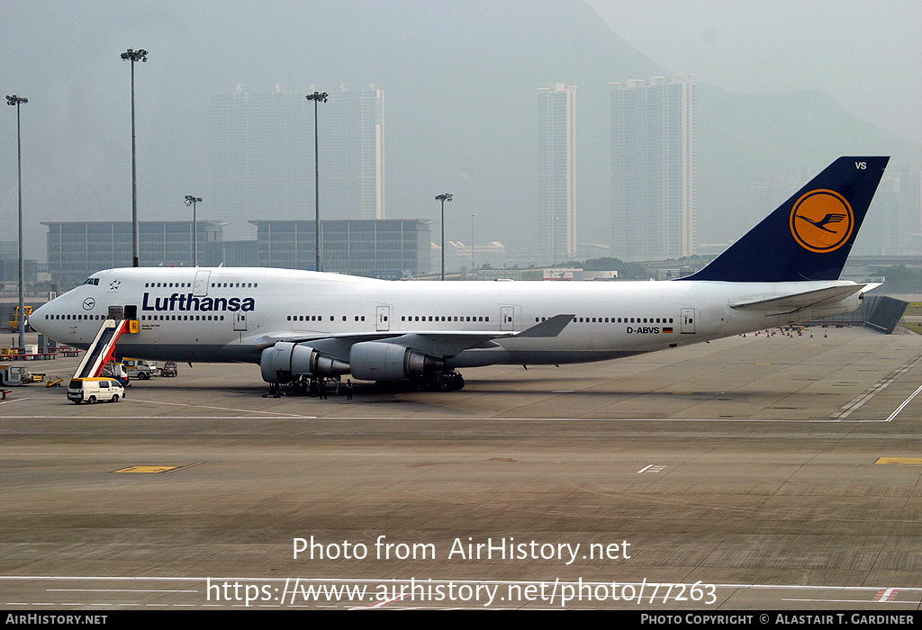 Aircraft Photo of D-ABVS | Boeing 747-430 | Lufthansa | AirHistory.net #77263