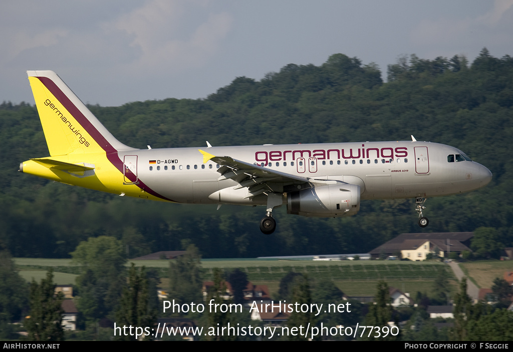 Aircraft Photo of D-AGWD | Airbus A319-132 | Germanwings | AirHistory.net #77390