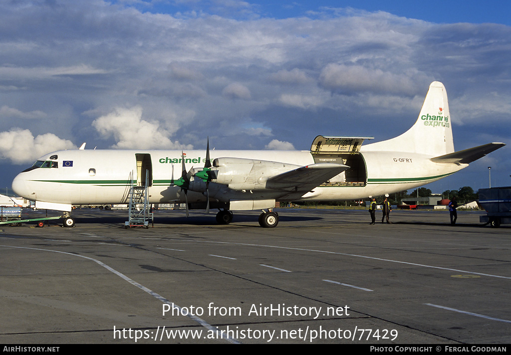 Aircraft Photo of G-OFRT | Lockheed L-188C(F) Electra | Channel Express | AirHistory.net #77429