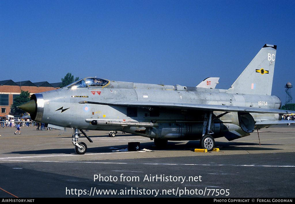 Aircraft Photo of XR754 | English Electric Lightning F6 | UK - Air Force | AirHistory.net #77505