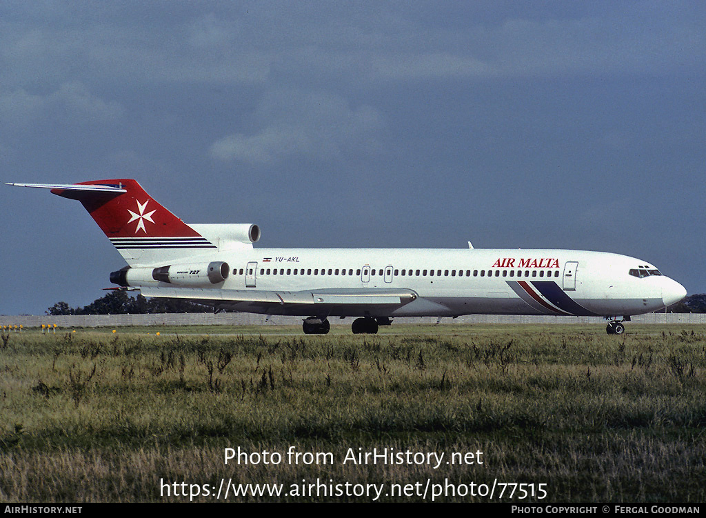 Aircraft Photo of YU-AKL | Boeing 727-2H9/Adv | Air Malta | AirHistory.net #77515