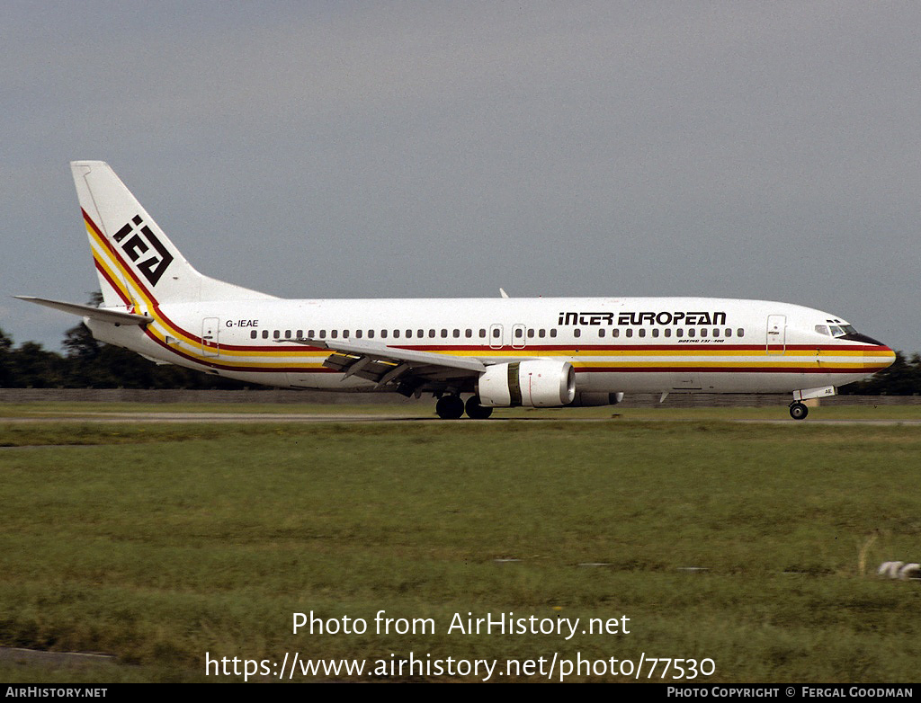 Aircraft Photo of G-IEAE | Boeing 737-4S3 | Inter European Airways - IEA | AirHistory.net #77530