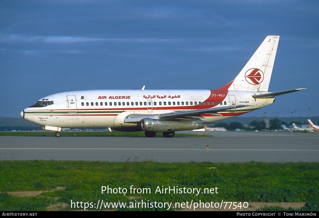 Aircraft Photo of 7T-VEJ | Boeing 737-2D6/Adv | Air Algérie | AirHistory.net #77540