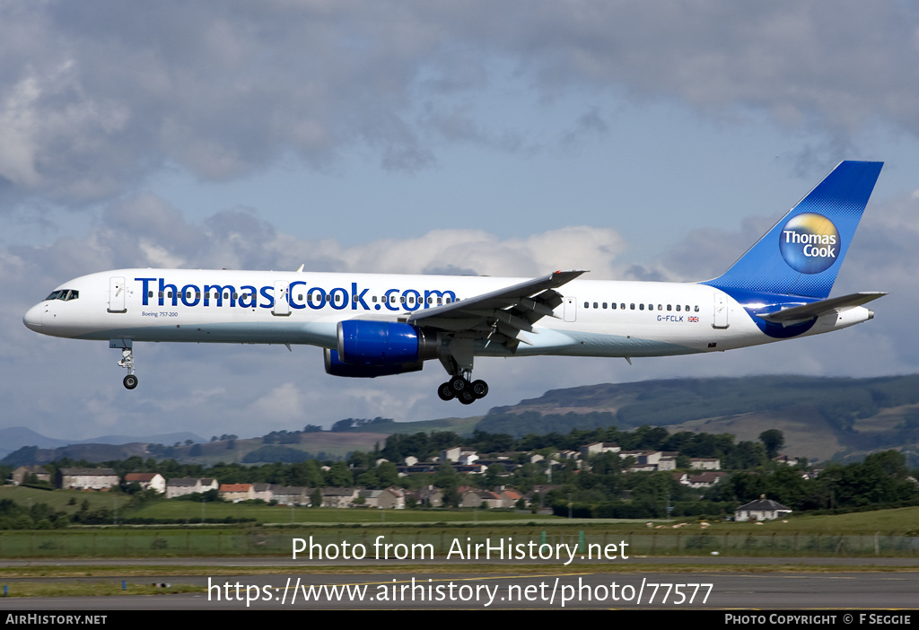 Aircraft Photo of G-FCLK | Boeing 757-2Y0 | Thomas Cook Airlines | AirHistory.net #77577