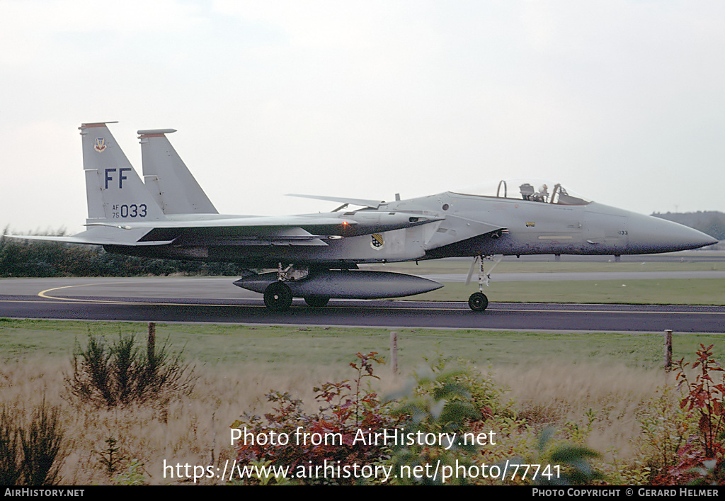 Aircraft Photo of 75-0033 / AF75-033 | McDonnell Douglas F-15A Eagle | USA - Air Force | AirHistory.net #77741