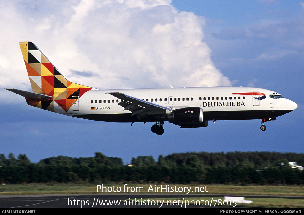 Aircraft Photo of D-ADBV | Boeing 737-31S | Deutsche BA | AirHistory.net #78015