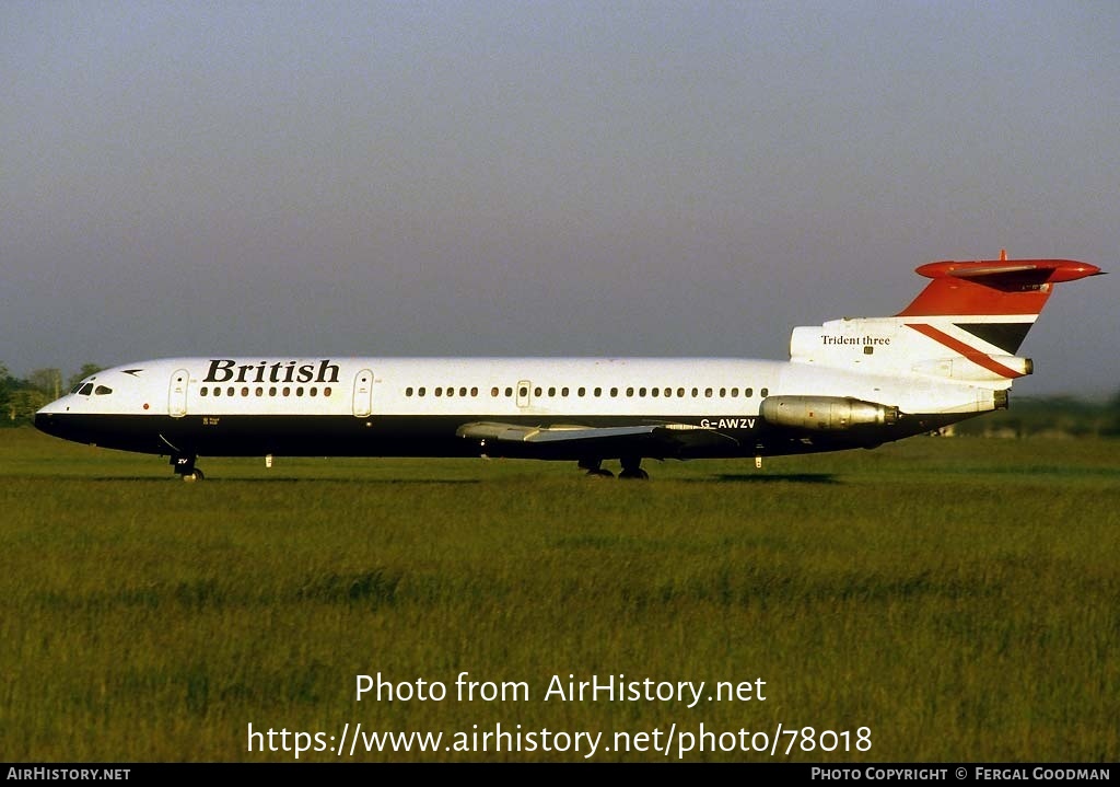 Aircraft Photo of G-AWZV | Hawker Siddeley HS-121 Trident 3B | British Airways | AirHistory.net #78018