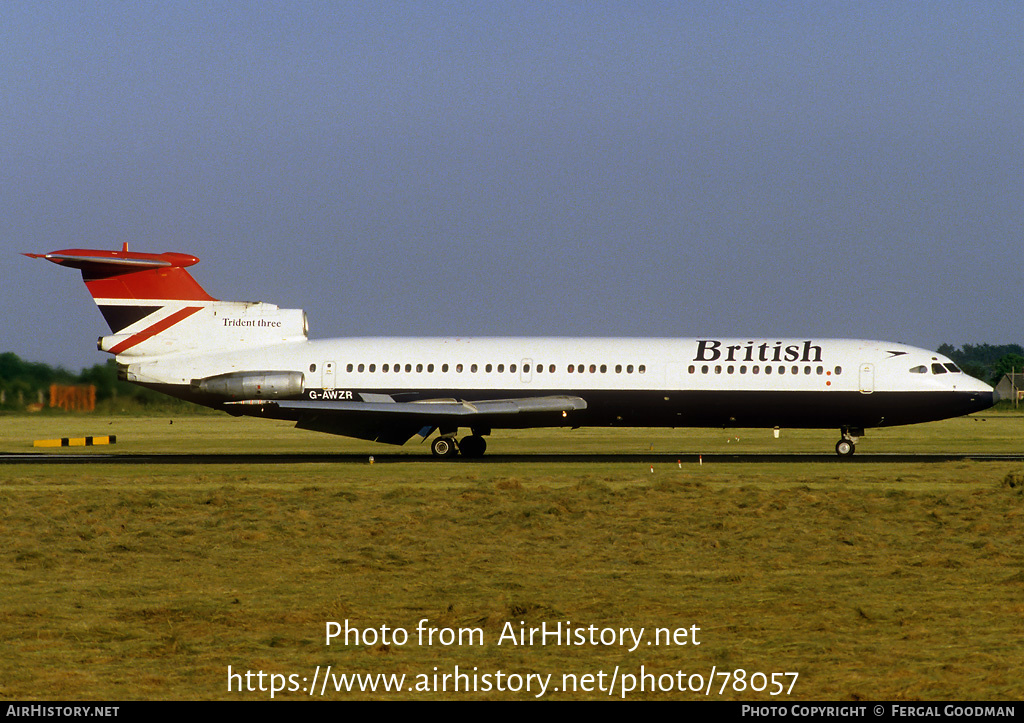 Aircraft Photo of G-AWZR | Hawker Siddeley HS-121 Trident 3B | British Airways | AirHistory.net #78057