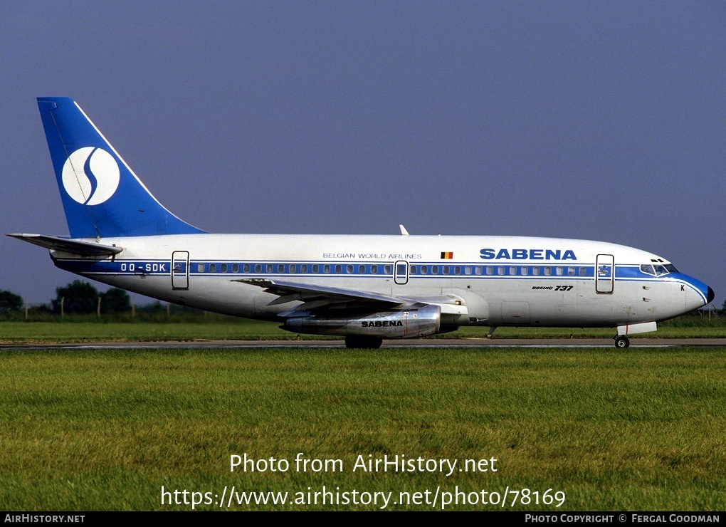 Aircraft Photo of OO-SDK | Boeing 737-229C/Adv | Sabena | AirHistory.net #78169