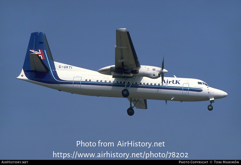 Aircraft Photo of G-UKTI | Fokker 50 | Air UK | AirHistory.net #78202