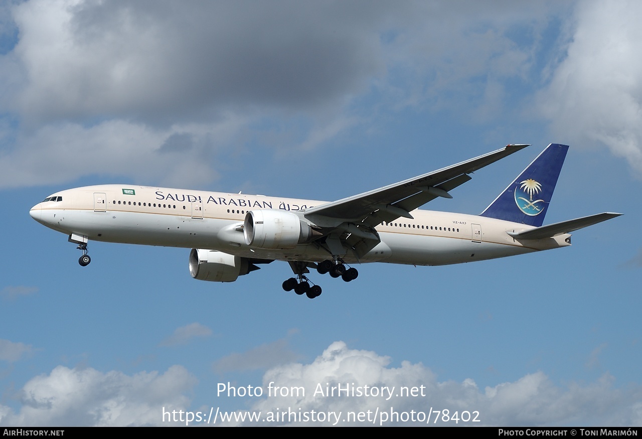 Aircraft Photo of HZ-AKF | Boeing 777-268/ER | Saudi Arabian Airlines | AirHistory.net #78402