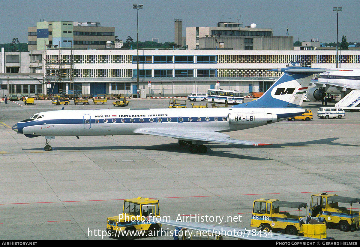 Aircraft Photo of HA-LBI | Tupolev Tu-134A-3 | Malév - Hungarian Airlines | AirHistory.net #78434