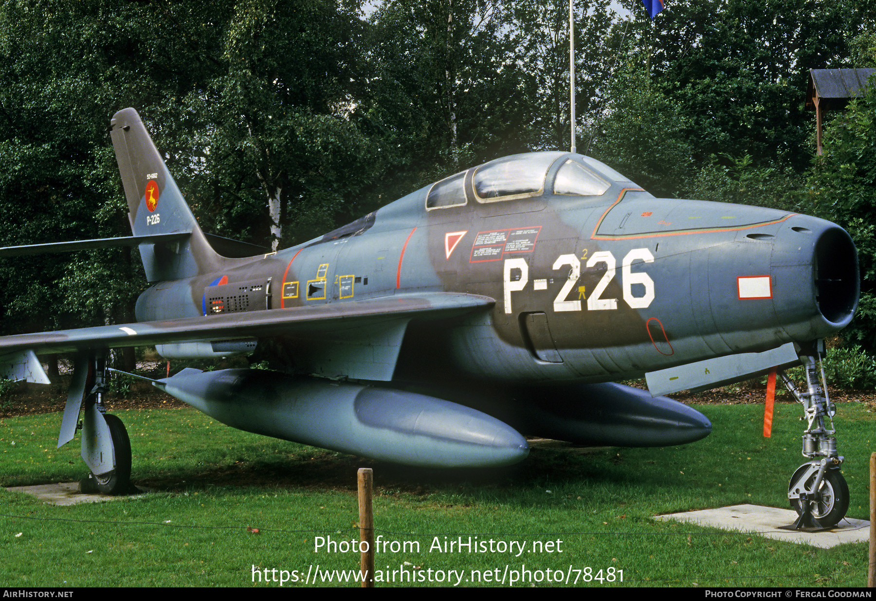 Aircraft Photo of P-226 | Republic F-84F Thunderstreak | Netherlands - Air Force | AirHistory.net #78481