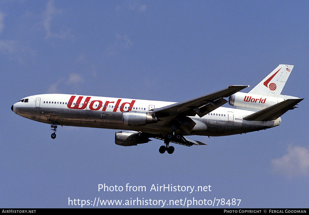 Aircraft Photo of N102UA | McDonnell Douglas DC-10-10 | World Airways | AirHistory.net #78487