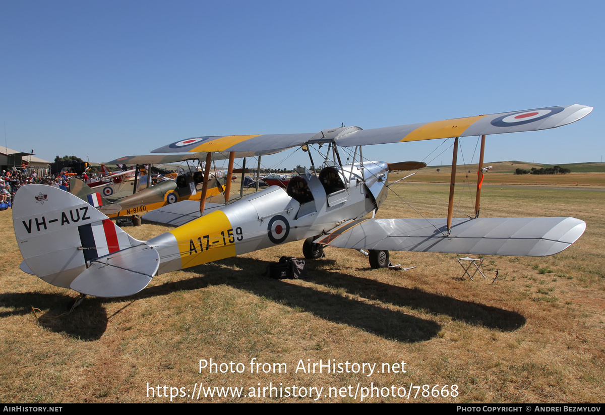 Aircraft Photo of VH-AUZ / A17-159 | De Havilland D.H. 82A Tiger Moth | Australia - Air Force | AirHistory.net #78668