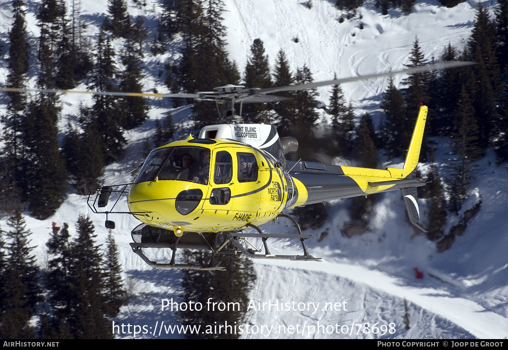 Aircraft Photo of F-HADE | Eurocopter AS-350B-3 Ecureuil | Mont Blanc Hélicoptères | AirHistory.net #78698