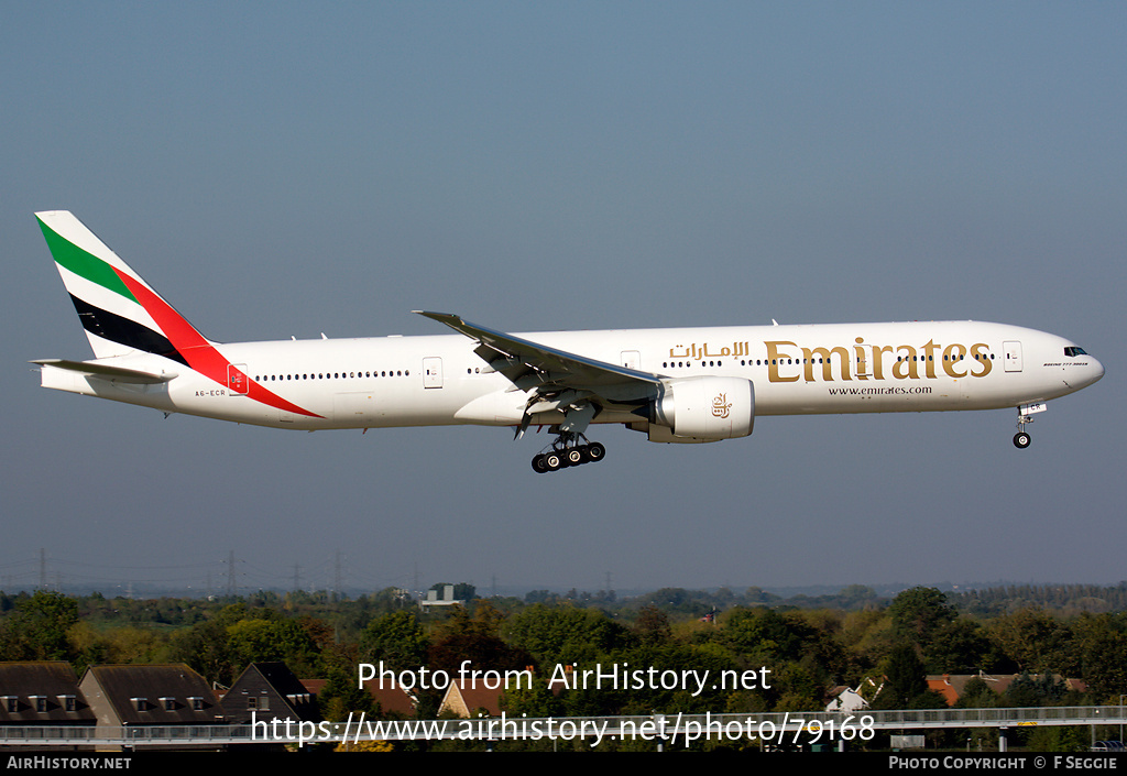 Aircraft Photo of A6-ECR | Boeing 777-31H/ER | Emirates | AirHistory.net #79168