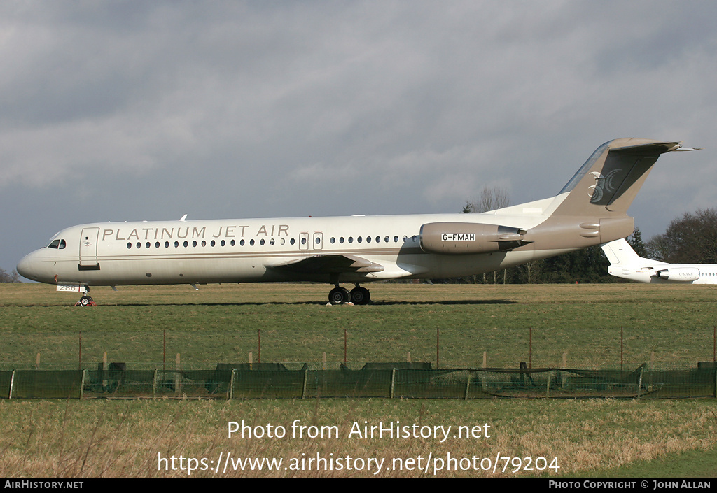 Aircraft Photo of G-FMAH | Fokker 100 (F28-0100) | Platinum Jet Air | AirHistory.net #79204