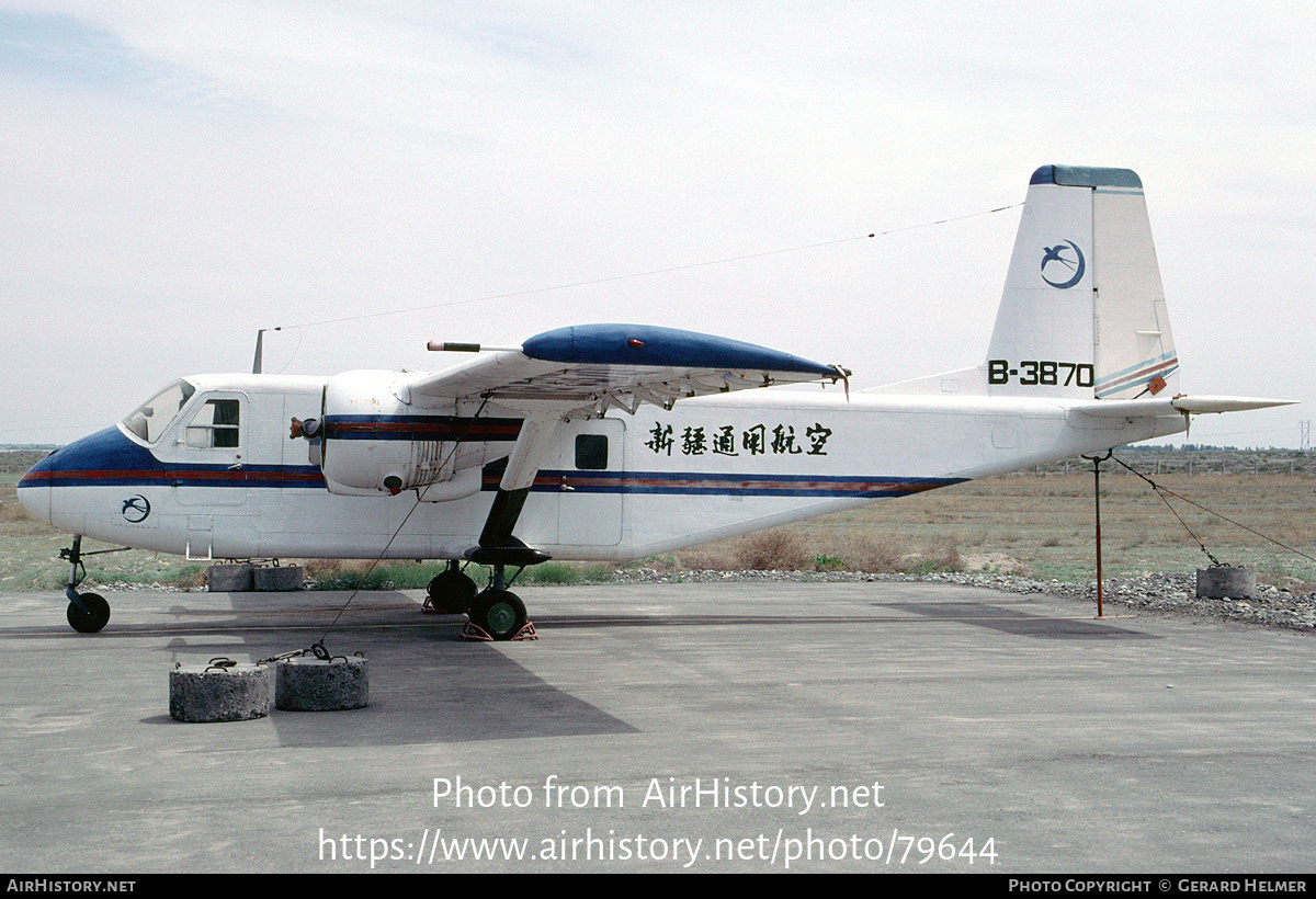 Aircraft Photo of B-3870 | Harbin Y11 | Xinjiang General Aviation | AirHistory.net #79644