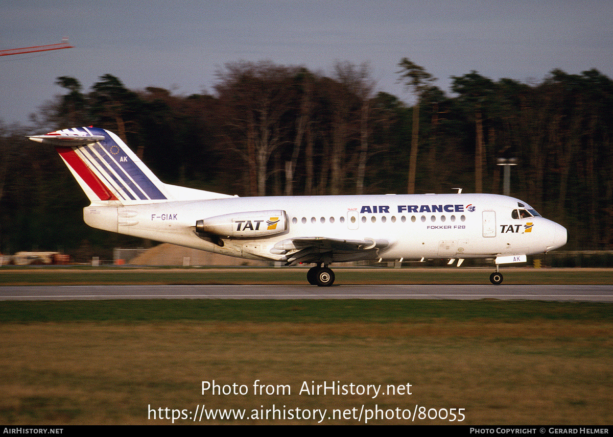 Aircraft Photo of F-GIAK | Fokker F28-1000 Fellowship | Air France | AirHistory.net #80055