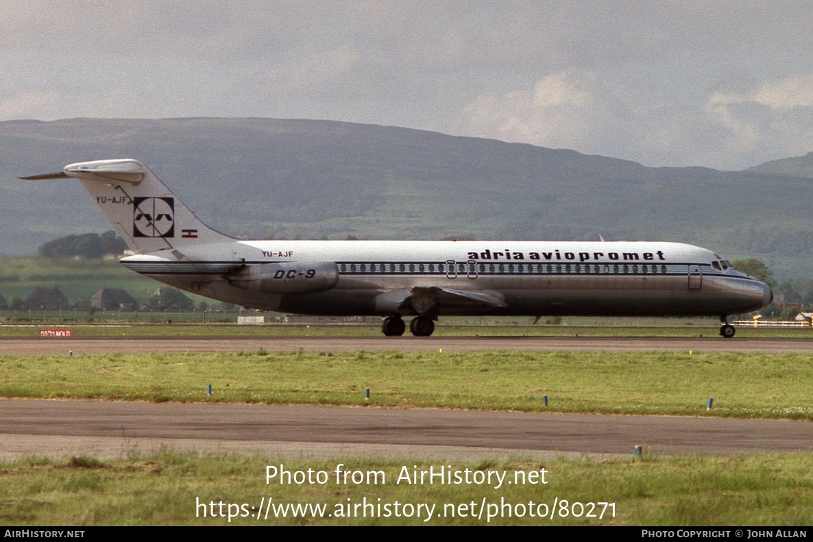 Aircraft Photo of YU-AJF | McDonnell Douglas DC-9-32 | Adria Airways | AirHistory.net #80271