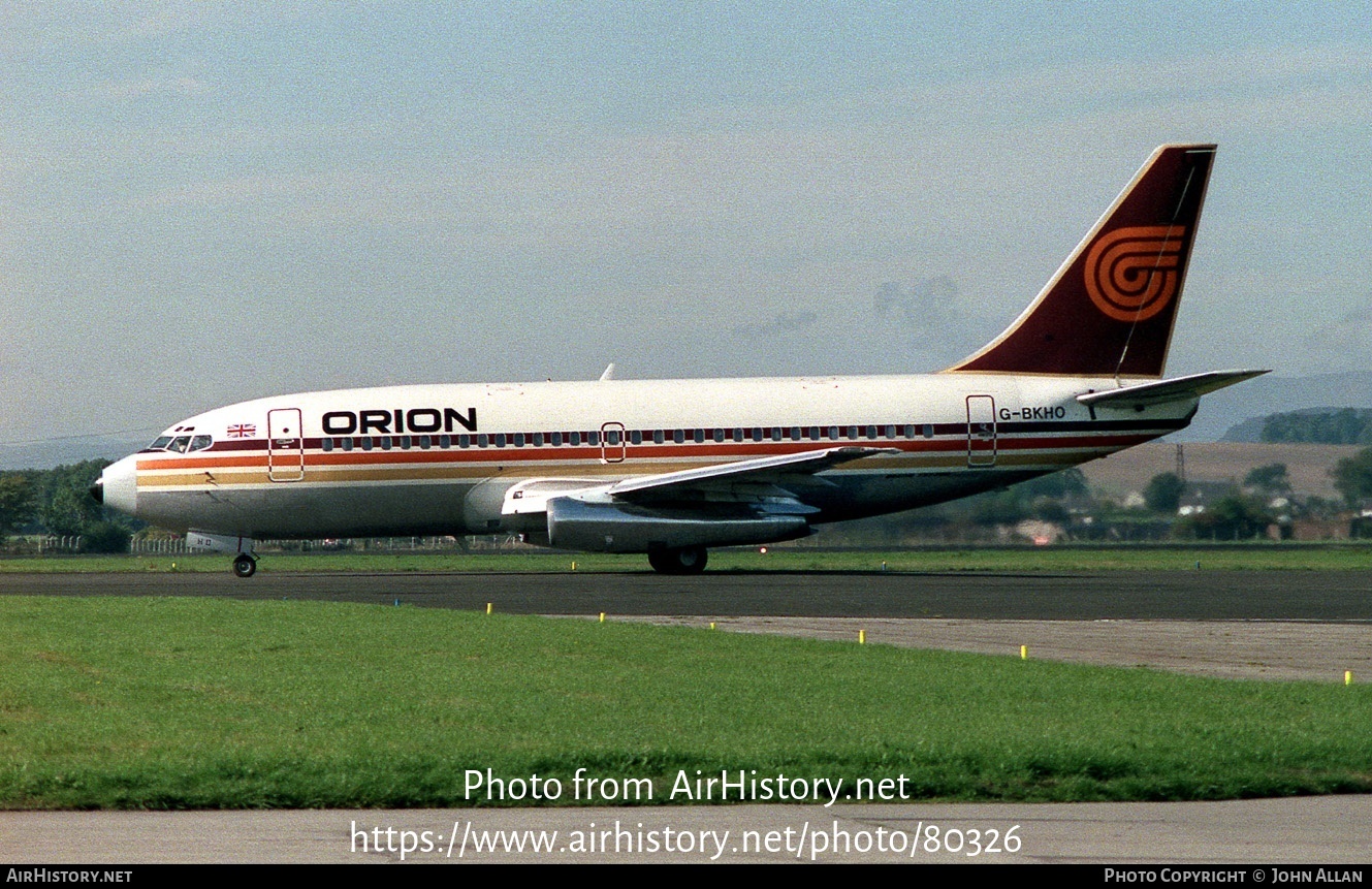 Aircraft Photo of G-BKHO | Boeing 737-2T5/Adv | Orion Airways | AirHistory.net #80326