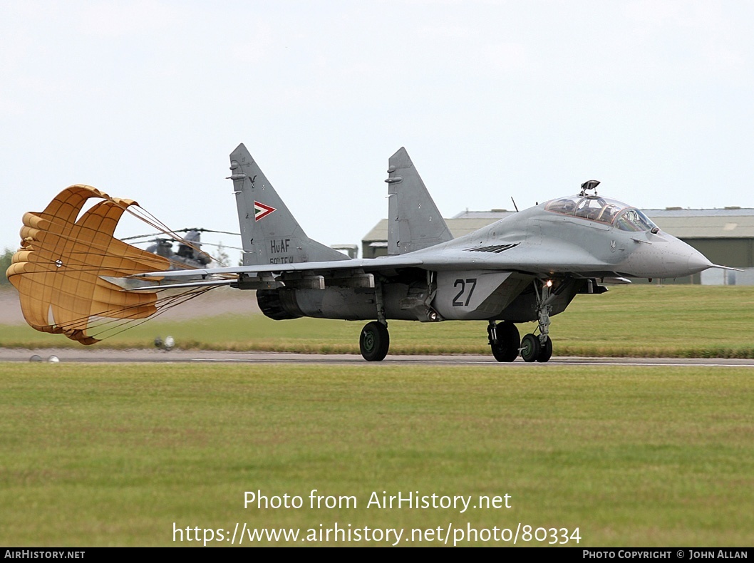 Aircraft Photo of 27 | Mikoyan-Gurevich MiG-29UB (9-51) | Hungary - Air Force | AirHistory.net #80334