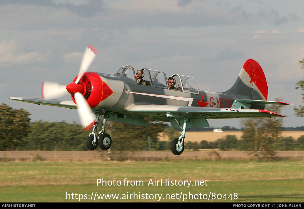 Aircraft Photo of G-YOTS | Yakovlev Yak-52 | Soviet Union - Air Force | AirHistory.net #80448