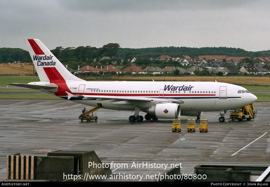 Aircraft Photo of C-FHWD | Airbus A310-304 | Wardair Canada | AirHistory.net #80800