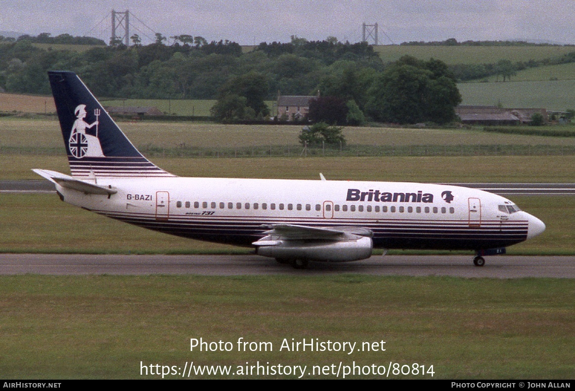 Aircraft Photo of G-BAZI | Boeing 737-204/Adv | Britannia Airways | AirHistory.net #80814