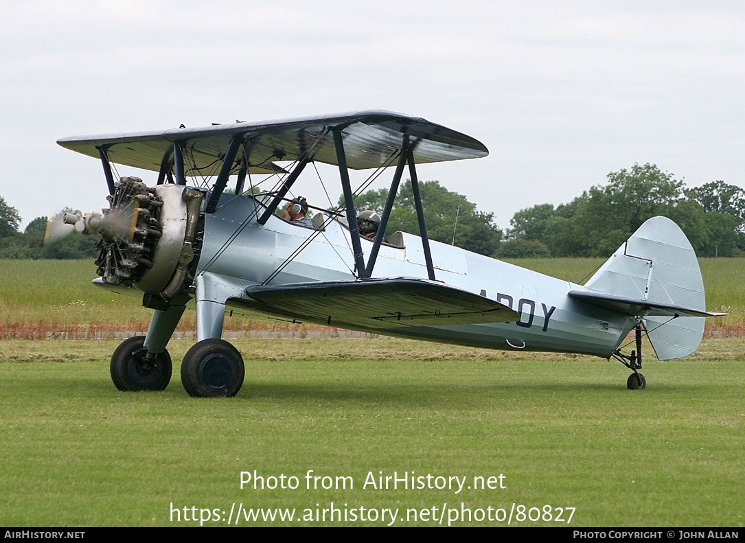 Aircraft Photo of G-AROY | Boeing PT-17/R985 Kaydet (A75N1) | AirHistory.net #80827