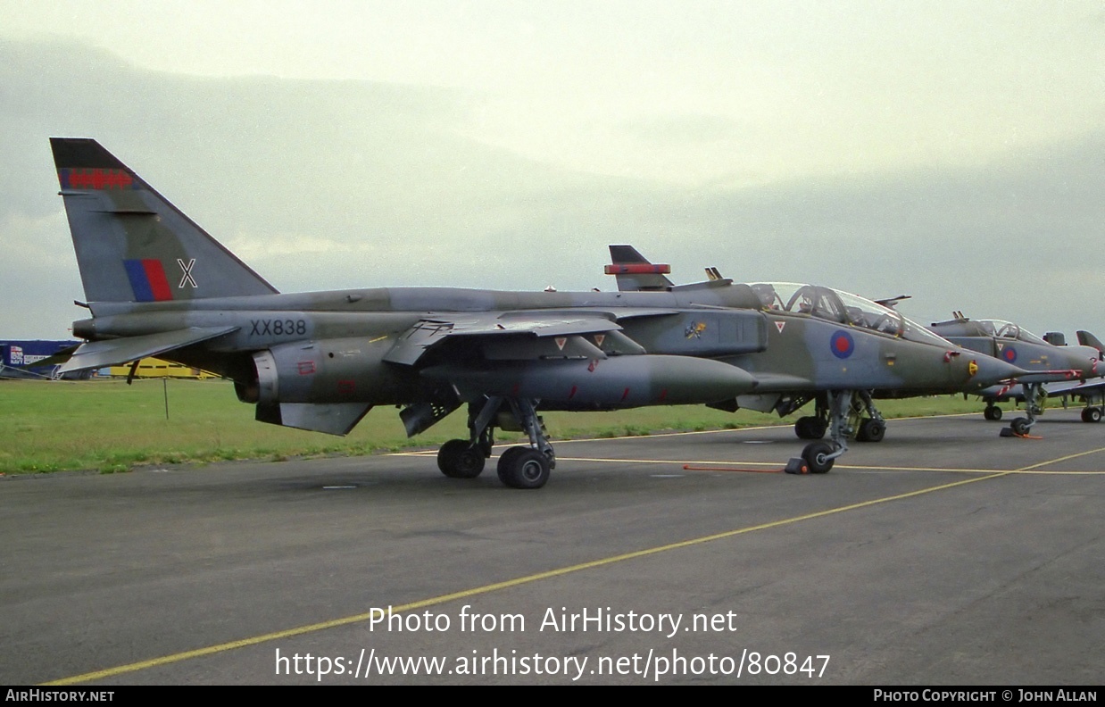 Aircraft Photo of XX838 | Sepecat Jaguar T2A | UK - Air Force | AirHistory.net #80847