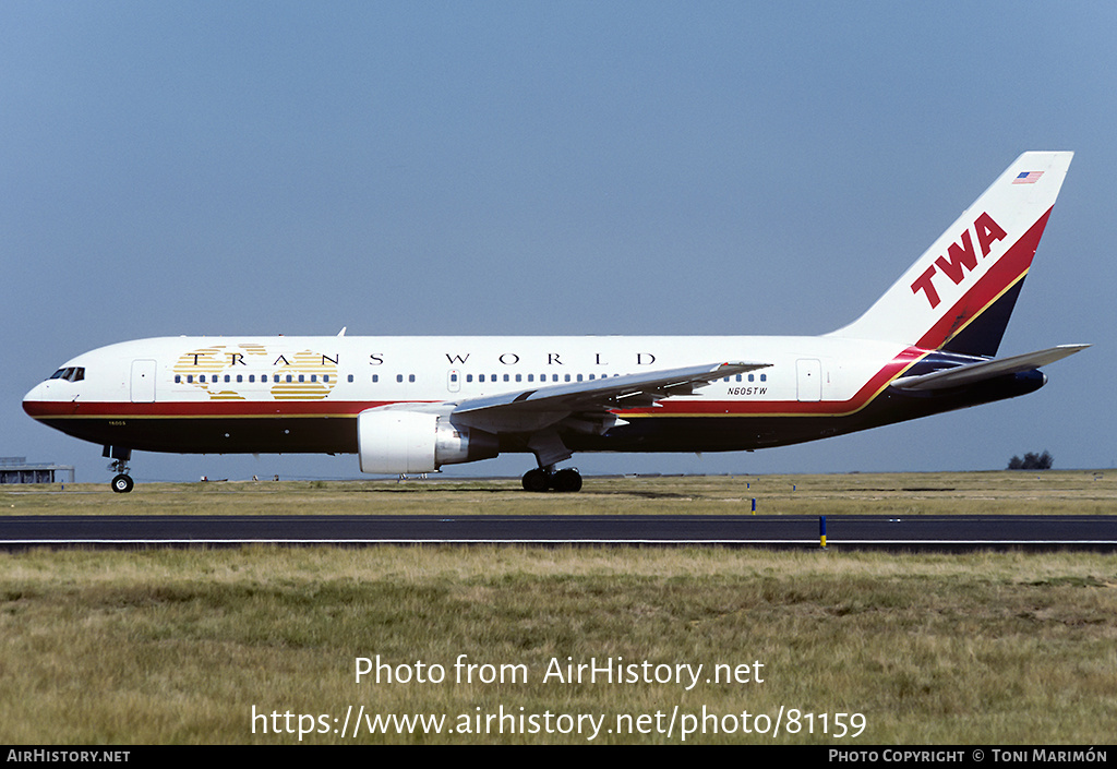 Aircraft Photo of N605TW | Boeing 767-231(ER) | Trans World Airlines - TWA | AirHistory.net #81159