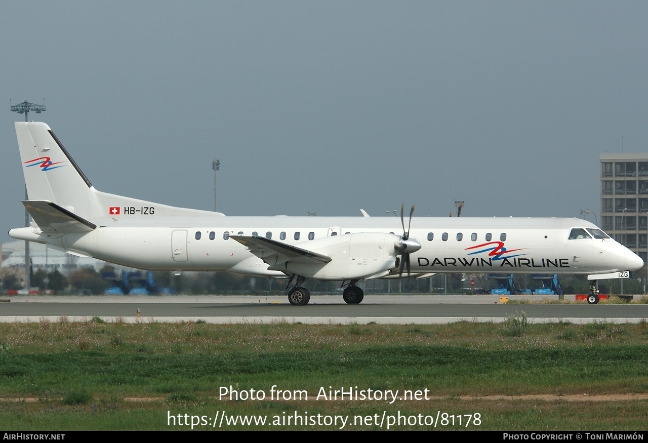 Aircraft Photo of HB-IZG | Saab 2000 | Darwin Airline | AirHistory.net #81178