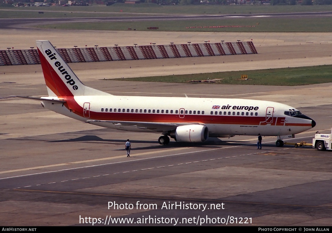 Aircraft Photo of G-BOYN | Boeing 737-3S3 | Air Europe | AirHistory.net #81221