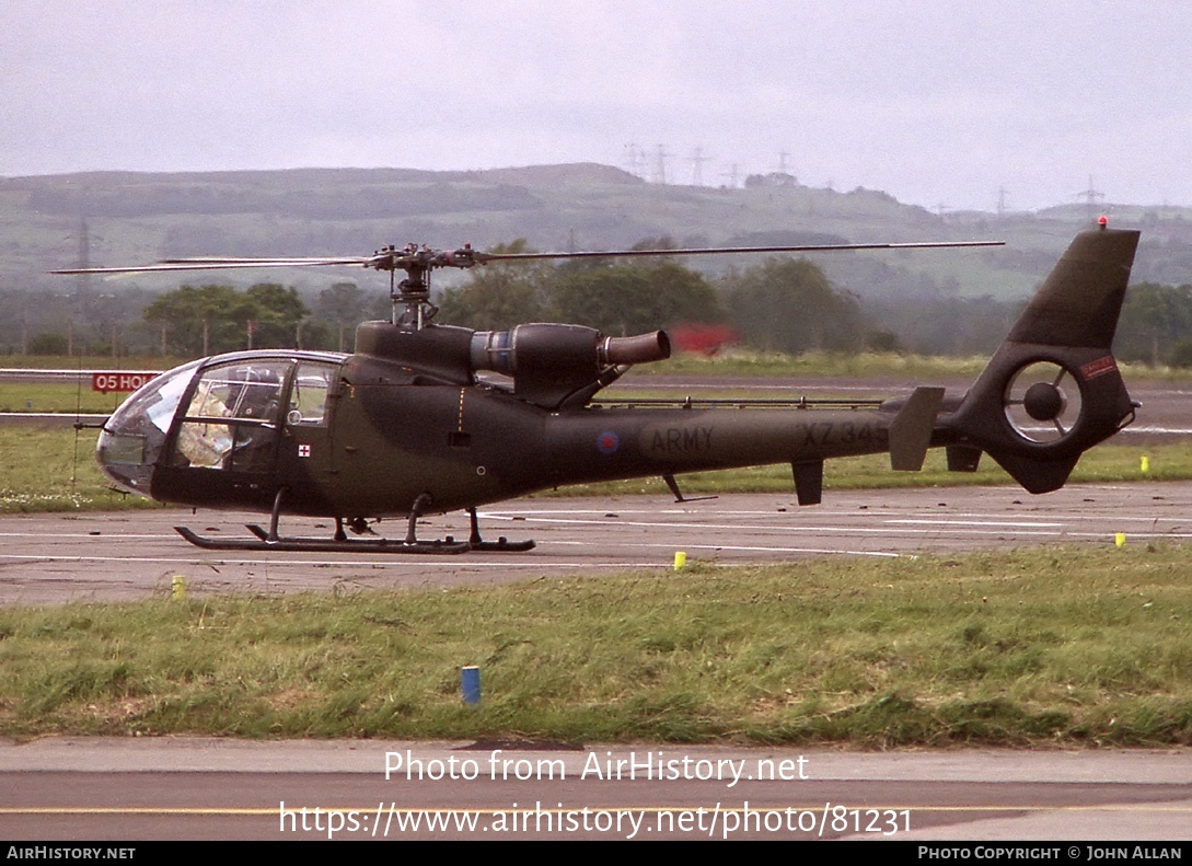 Aircraft Photo of XZ345 | Aerospatiale SA-341B Gazelle AH1 | UK - Army | AirHistory.net #81231