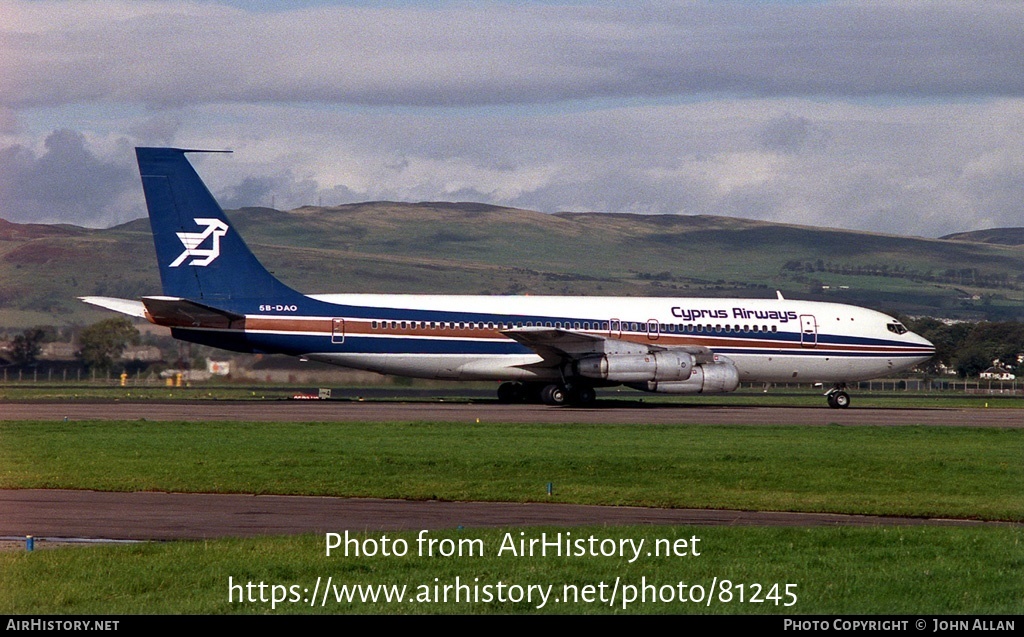 Aircraft Photo of 5B-DAO | Boeing 707-123B | Cyprus Airways | AirHistory.net #81245