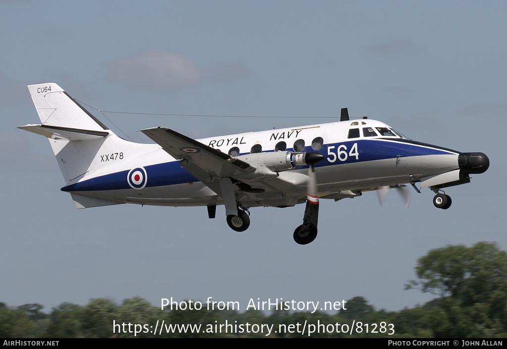 Aircraft Photo of XX478 | Scottish Aviation HP-137 Jetstream T2 | UK - Navy | AirHistory.net #81283