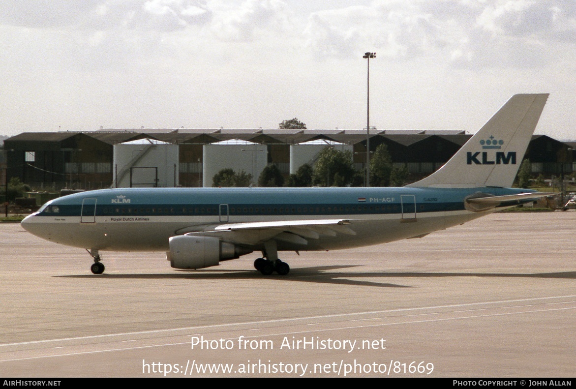 Aircraft Photo of PH-AGF | Airbus A310-203 | KLM - Royal Dutch Airlines | AirHistory.net #81669