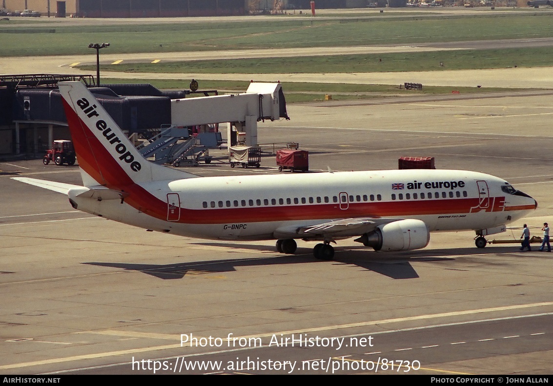 Aircraft Photo of G-BNPC | Boeing 737-3S3 | Air Europe | AirHistory.net #81730