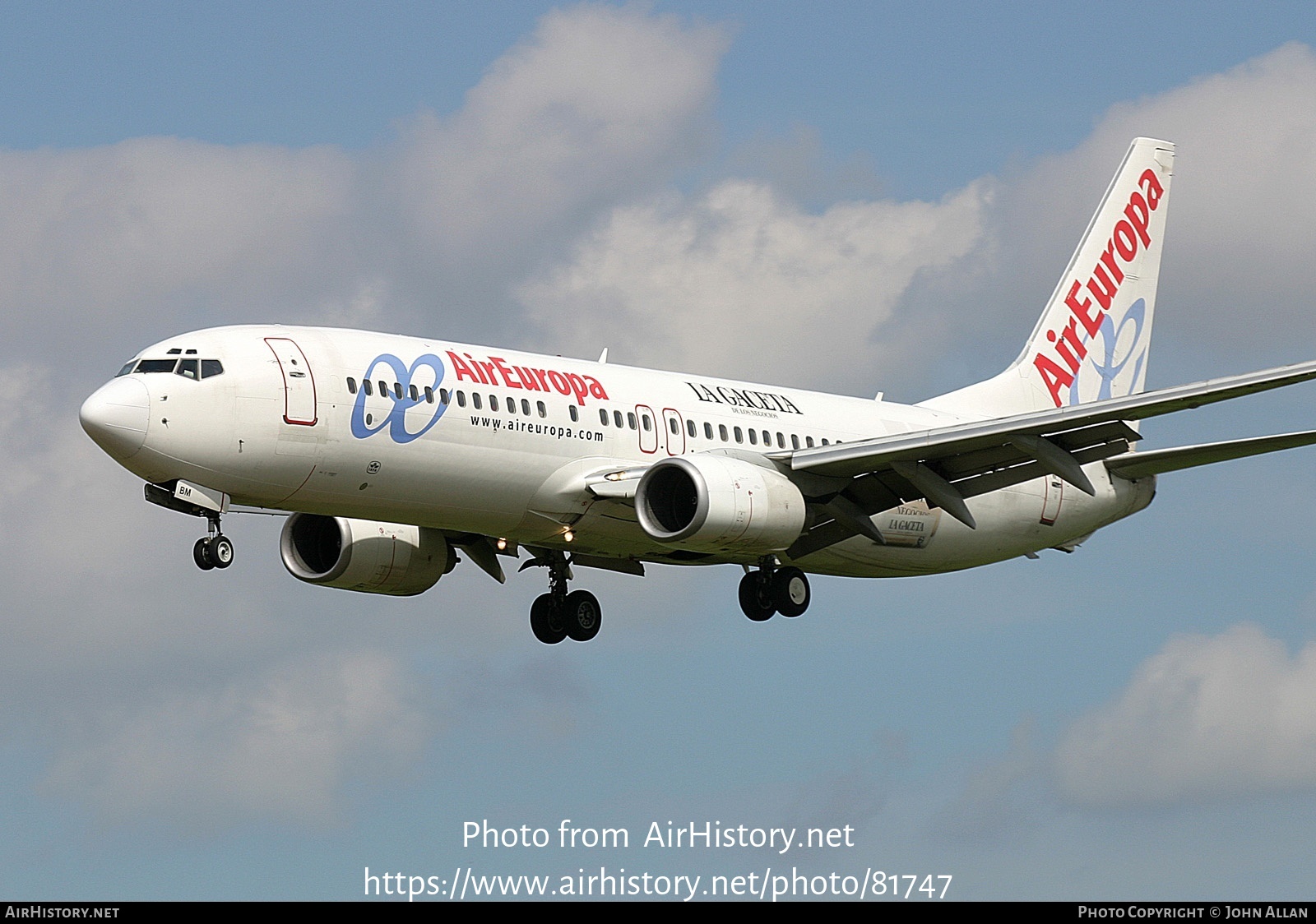 Aircraft Photo of EC-HBM | Boeing 737-85P | Air Europa | AirHistory.net #81747