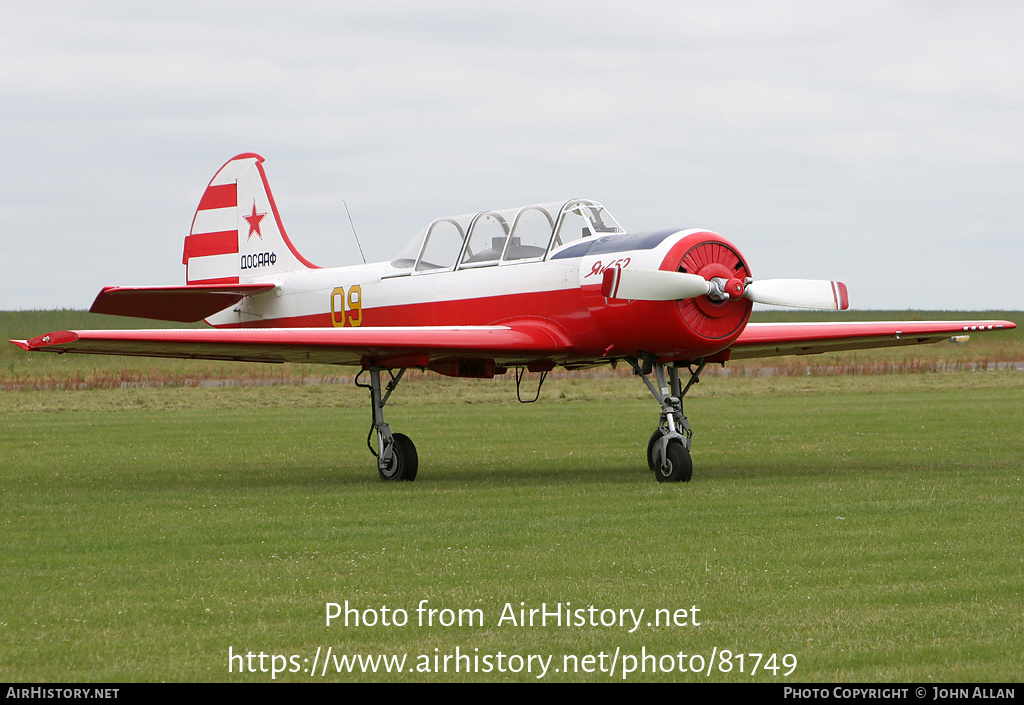 Aircraft Photo of G-BVMU / 09 yellow | Yakovlev Yak-52 | Soviet Union - DOSAAF | AirHistory.net #81749