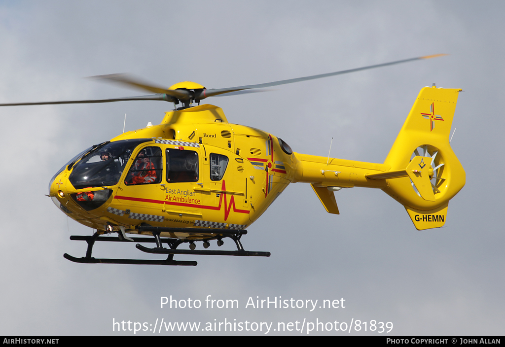 Aircraft Photo of G-HEMN | Eurocopter EC-135T-2+ | East Anglian Air Ambulance | AirHistory.net #81839