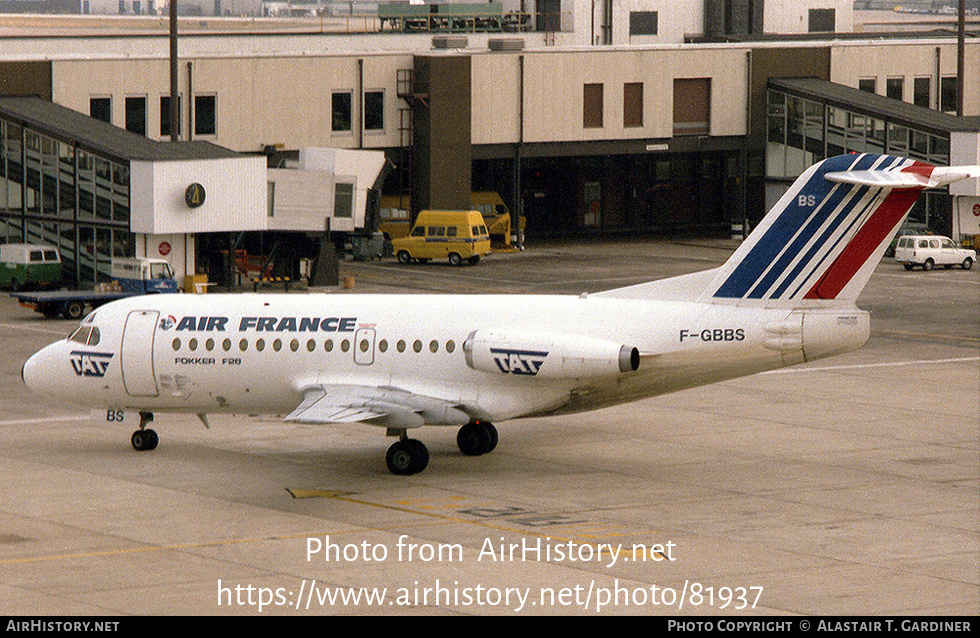 Aircraft Photo of F-GBBS | Fokker F28-1000 Fellowship | Air France | AirHistory.net #81937