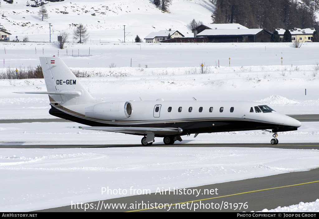 Aircraft Photo of OE-GEM | Cessna 680 Citation Sovereign | AirHistory.net #81976